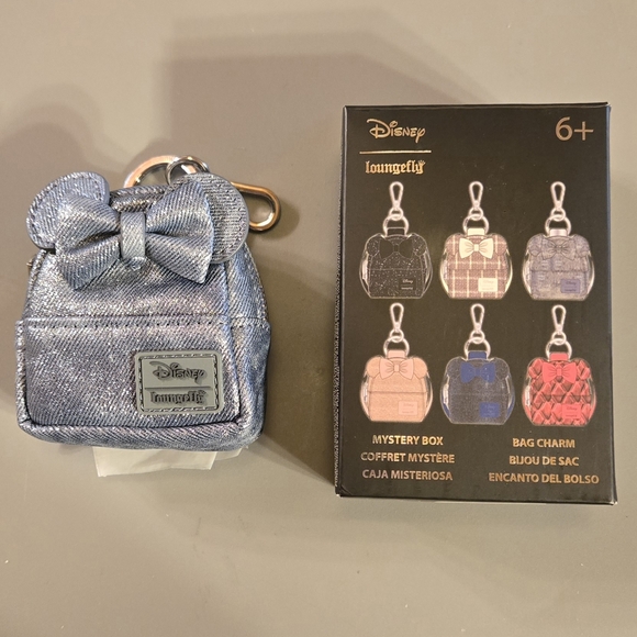 Loungefly Handbags - Loungefly Disney Minnie Mouse Blind Box Mini Backpack Keychain Charm - Denim
